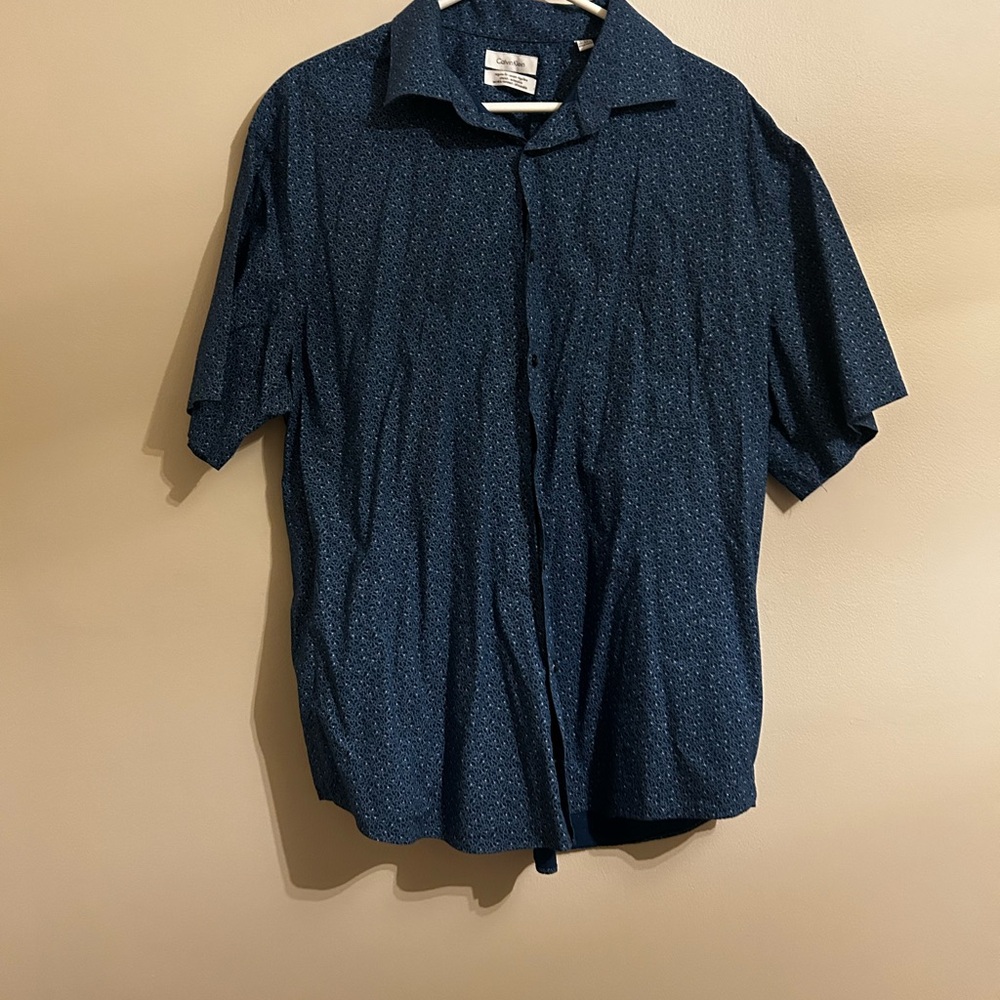 Calvin Klein Dark Blue Casual Button Down Shirt